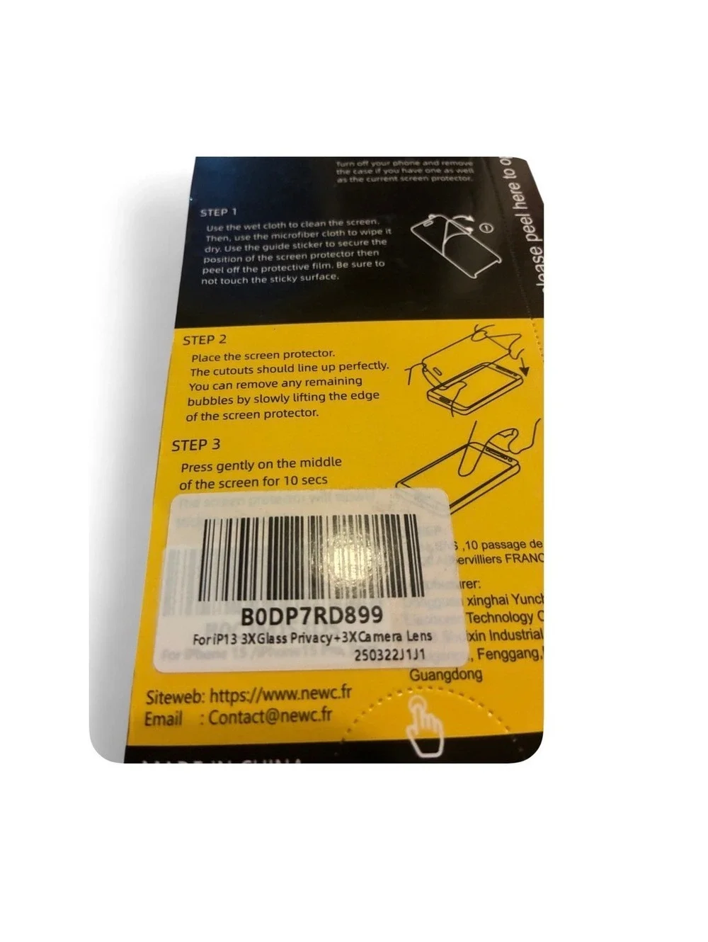 LOT OF 4 NEW'C iPhone 13 Privacy Screen Protector + Camera Lens Protector 3-Pack